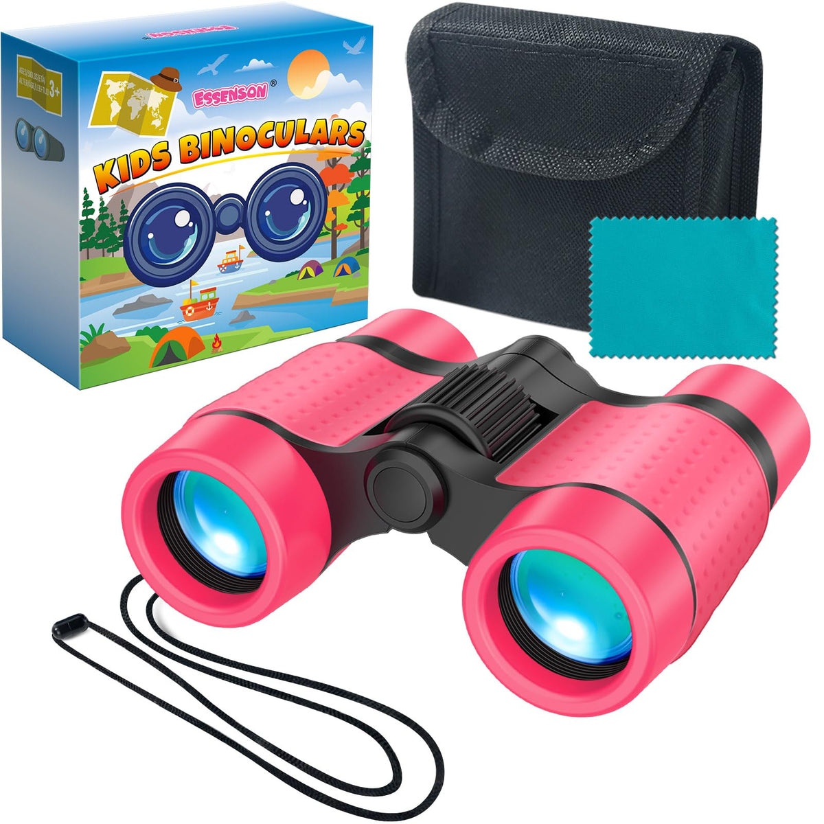 Essenson kids binoculars with 4x30 magnification offering bright, clear bird-watching views