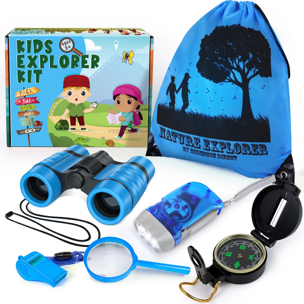 ESSENSON Kids Explorer Kit binoculars for backyard wildlife watching and budding nature study.