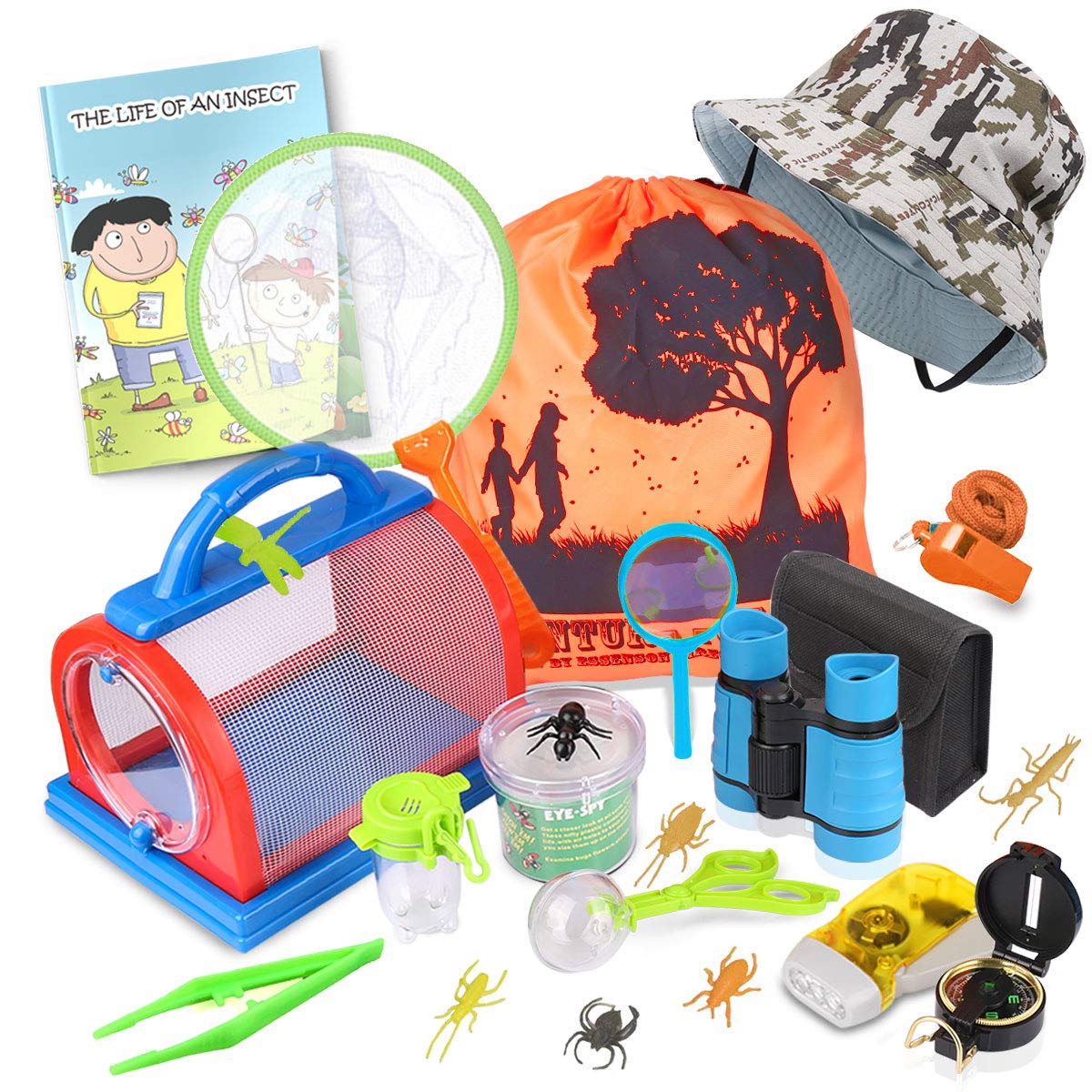 Essenson binoculars enhance young explorers' view of wildlife during outdoor adventures.