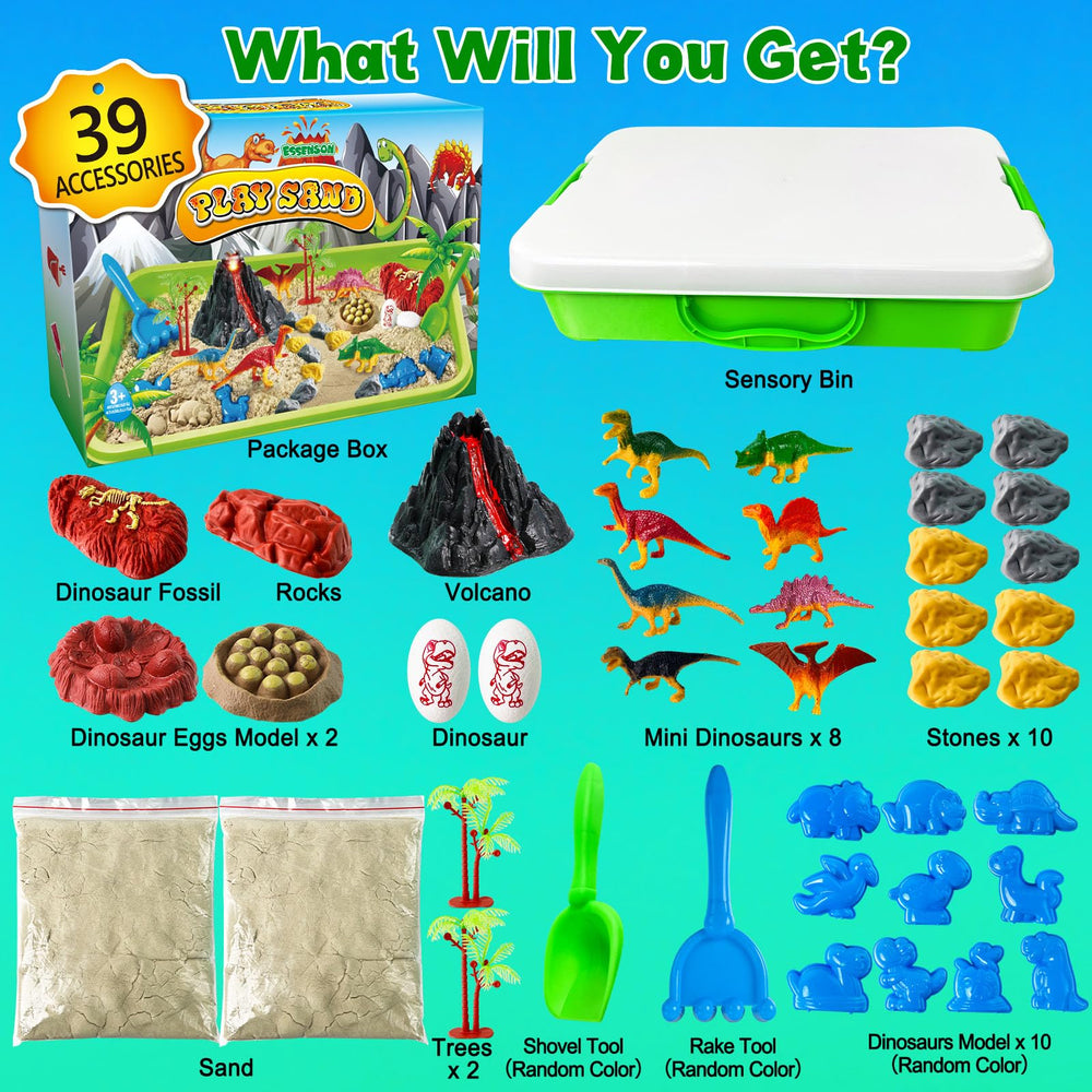 Essenson Sensory Bin dinosaurs fossils encourage exploration and hands-on learning.