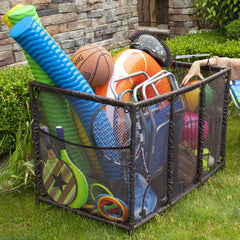 Essentially Yours Pool Noodles Holder assembled size displayed for space planning.