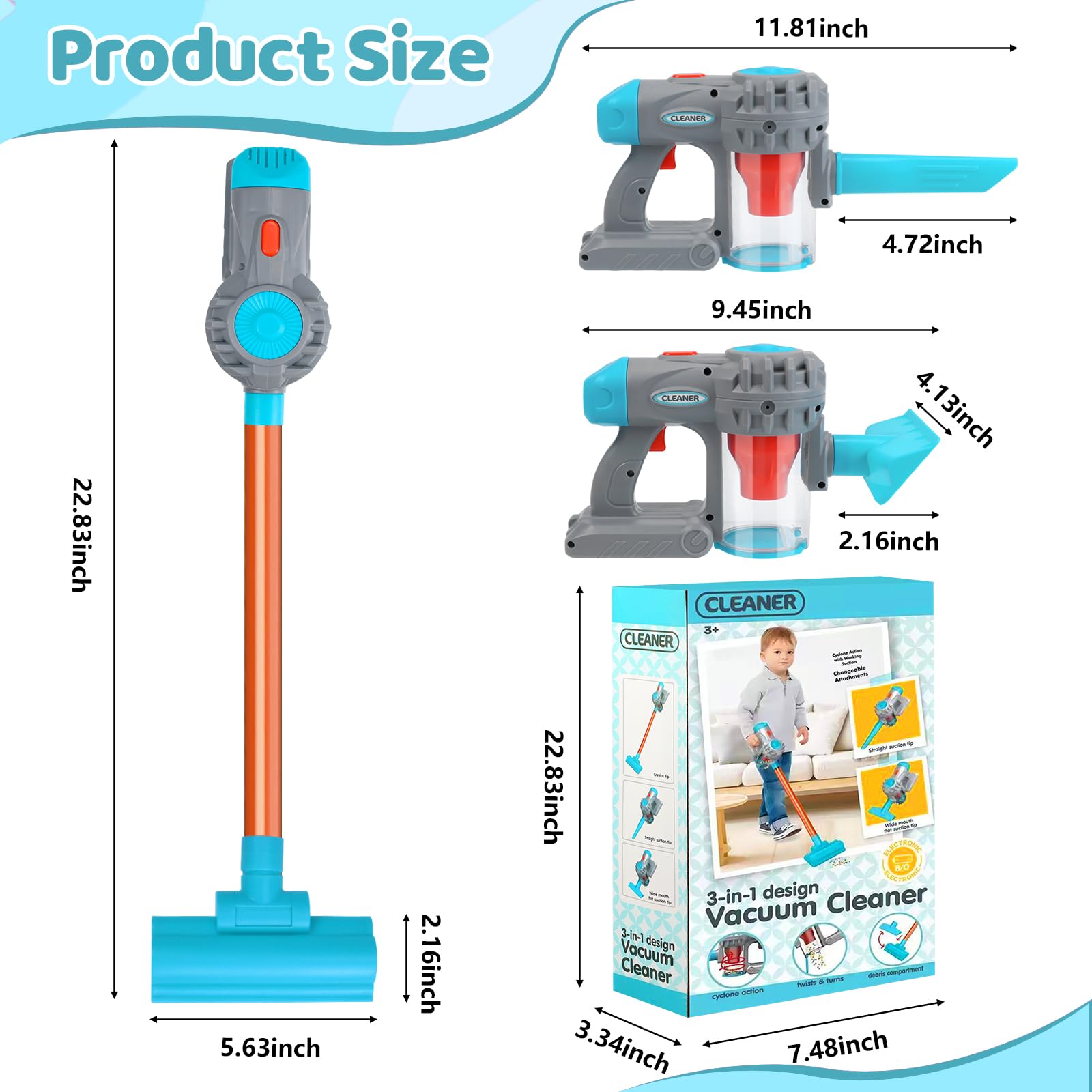 Essovee educational play vacuum promotes color and shape learning during activities.