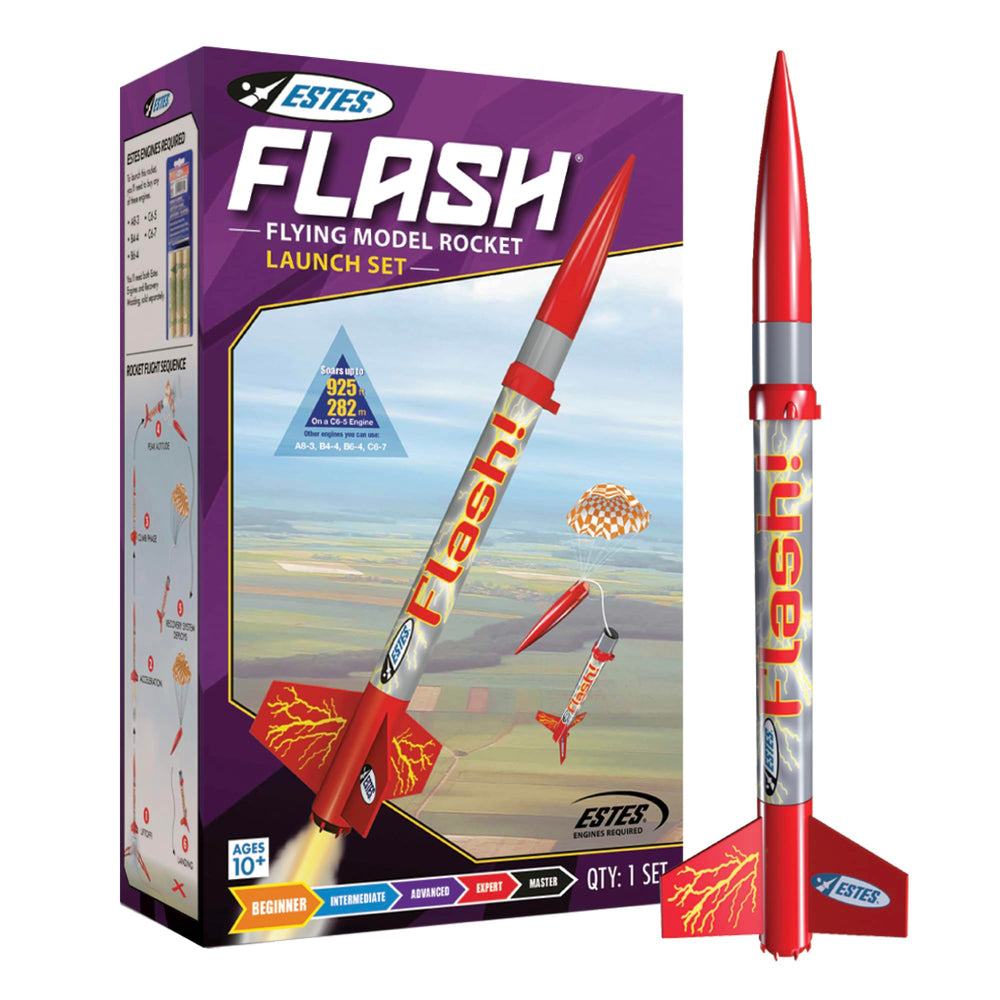 Estes Flash rocket nose cone enhances stability for smooth flights