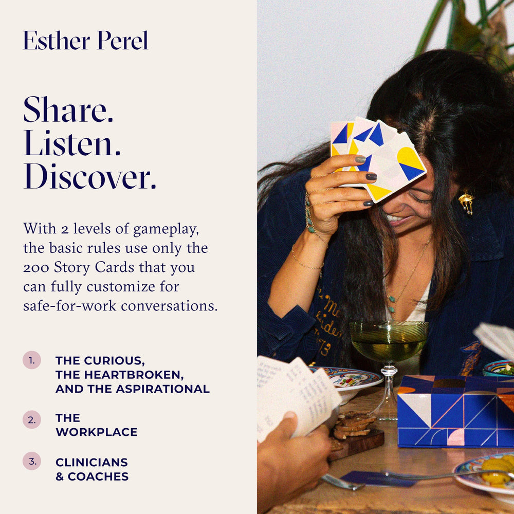 ESTHER PEREL Where Should We Begin background box and redesigned cards