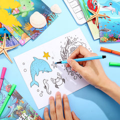 Estune ocean coloring books party favors goody bags, ideal for birthdays and events.