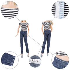 E-TING assortment of diverse styles and colors in 11.5-inch doll clothes.