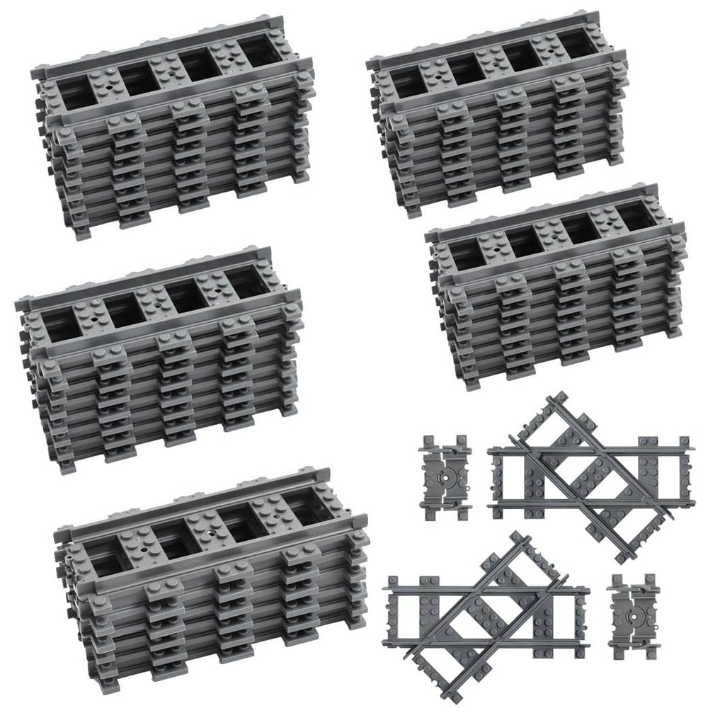Etarnfly 42PCS city train tracks straight sections for durable, steady layouts