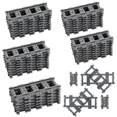 Etarnfly 42PCS city train tracks straight sections for durable, steady layouts