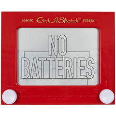Etch A Sketch Classic Red Frame shows iconic design for pencil-free doodling fun