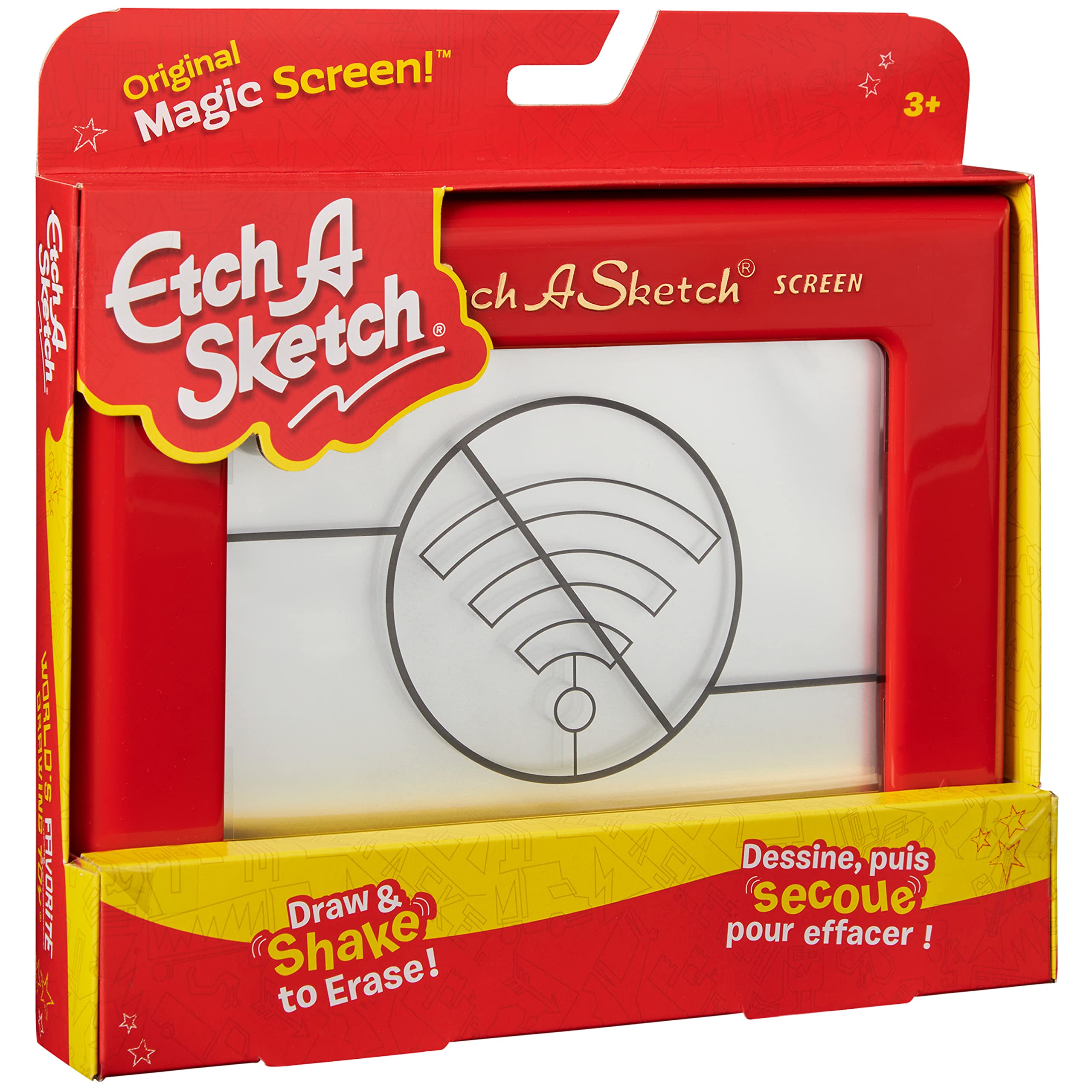 Etch A Sketch Screen Use demonstrates multiple strokes without smudges or mess