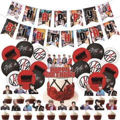 etel Like Stray Kids 5 Star banner brightens birthday decor with bold color.