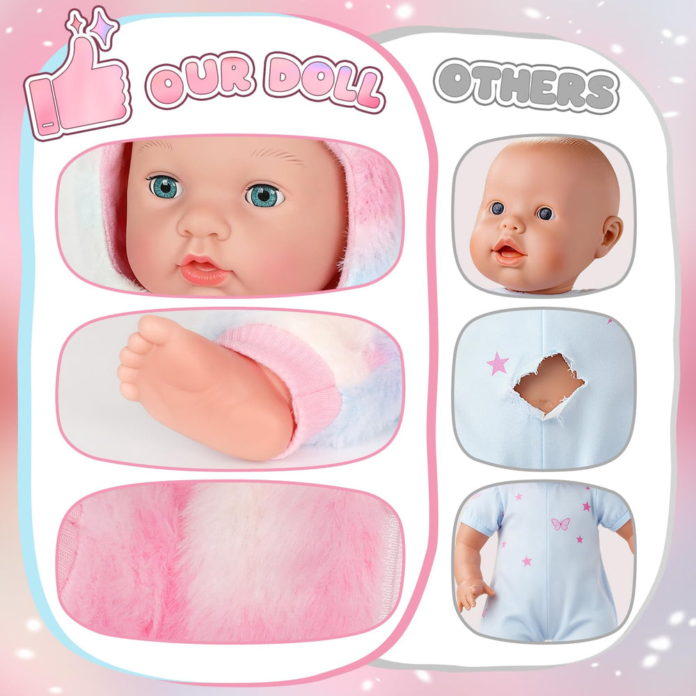 Eterfun wet diaper feature adds realistic daily routine play.