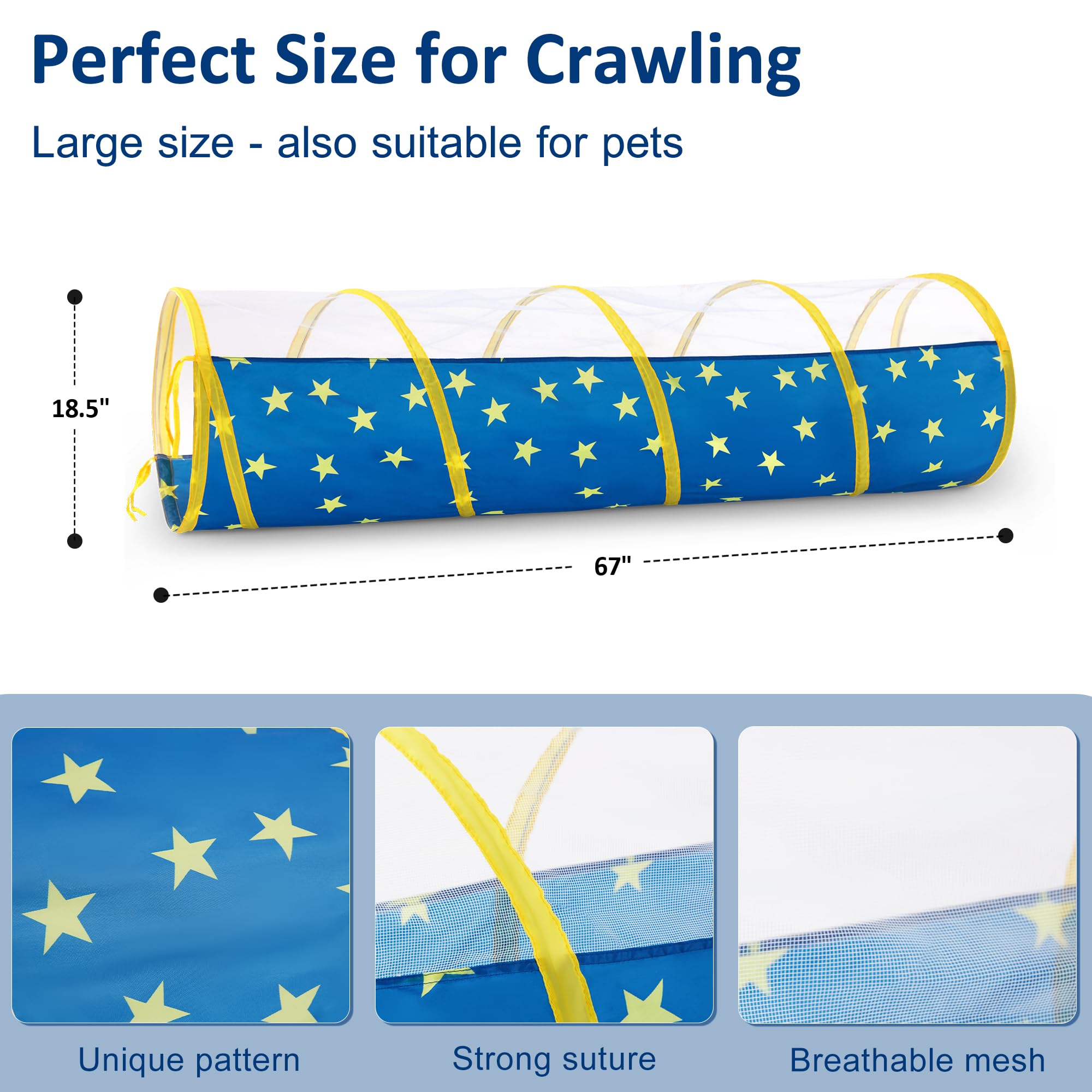 Eterish easy-fold tunnel helps tidy rooms when not in use.