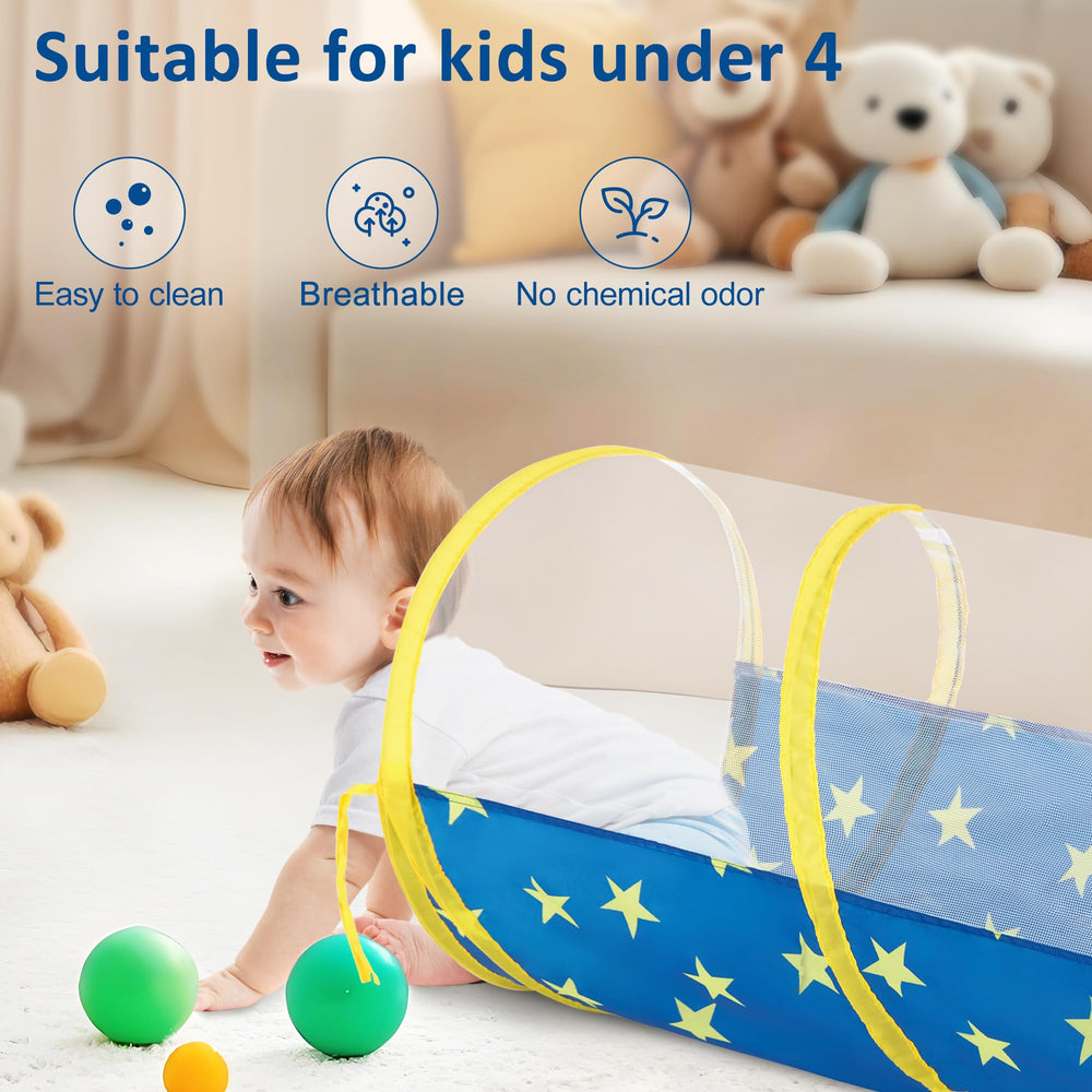 Eterish toddlers explore with the blue stars pattern.