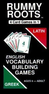 Eternal Hearts Rummy Roots card front with root cues supports vocabulary building and word-learning practice.