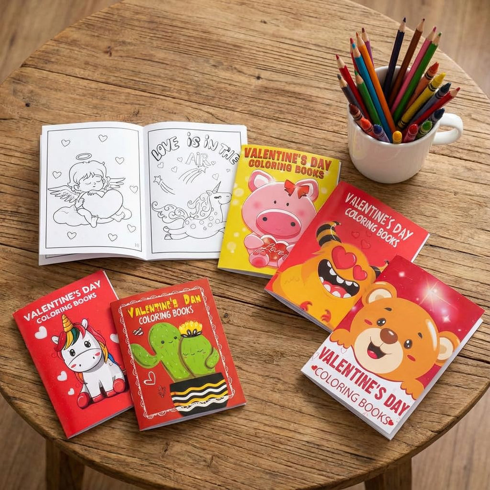 Eternity Sky valentines coloring book, kid-friendly 5.15" x 7.15" size for easy coloring