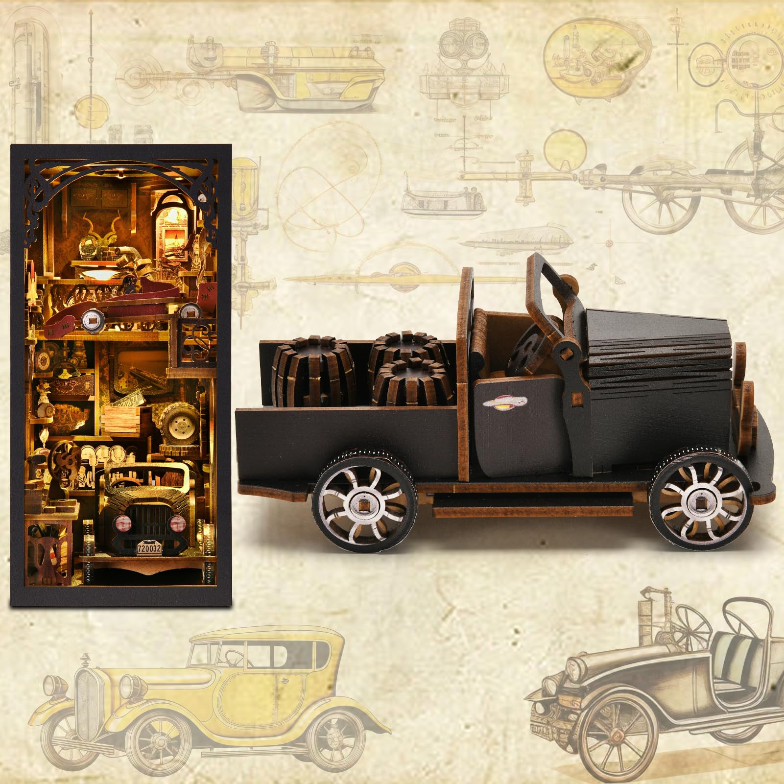 ETKVR Book Nook dust cover protects miniature scene