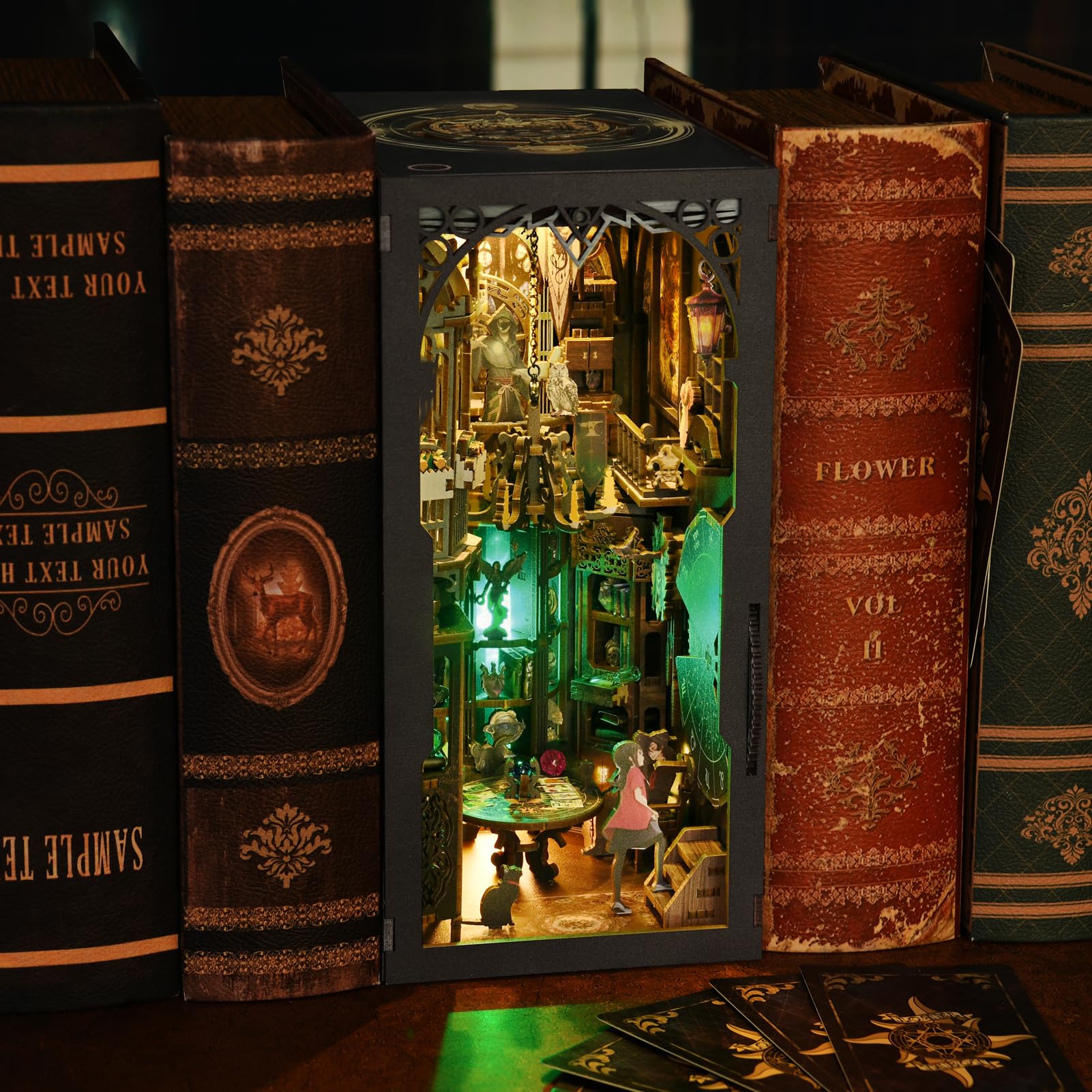 ETKVR Book Nook Kit shelf display enhances your desk.