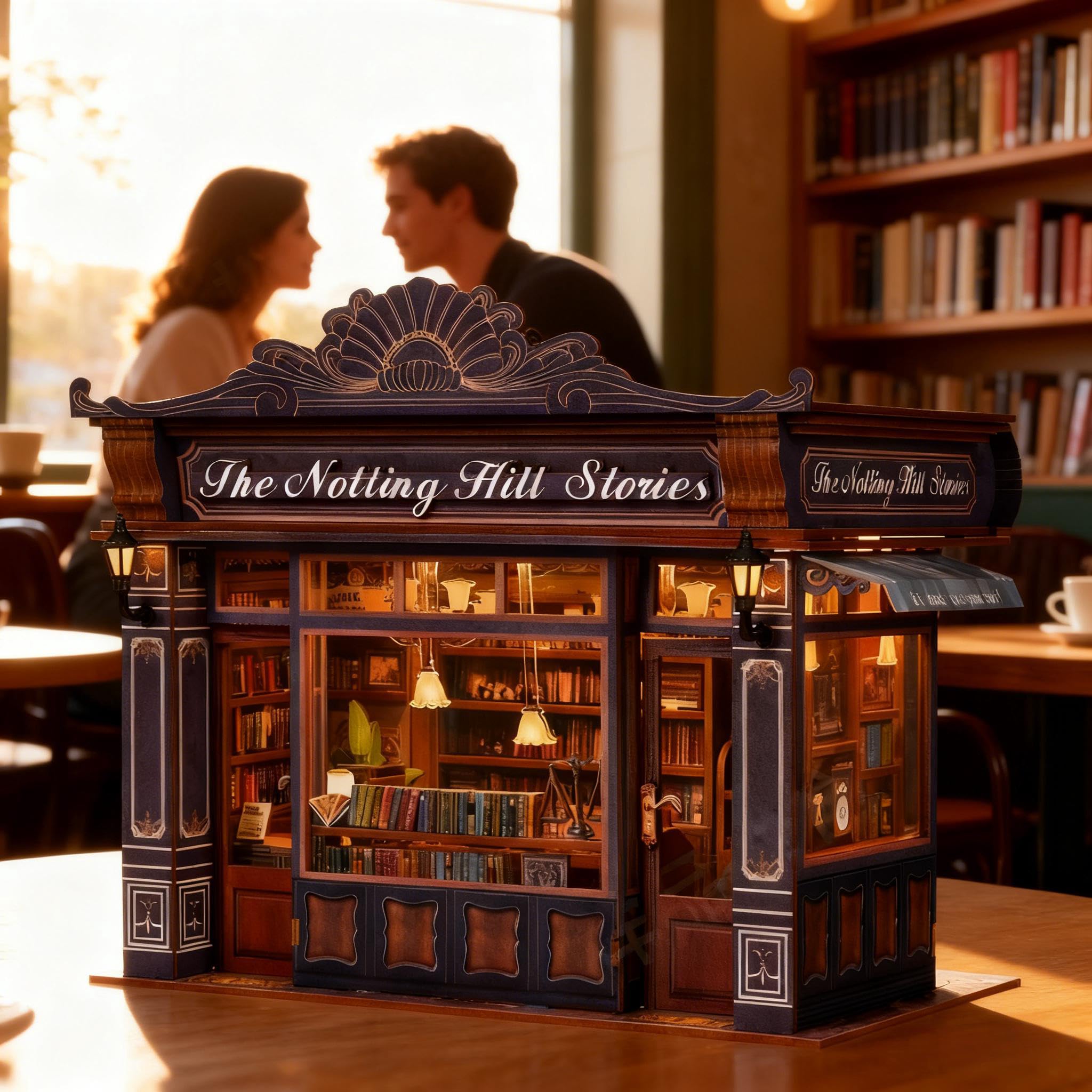 ETKVR Book Nook Kit dust cover protects the miniature scene