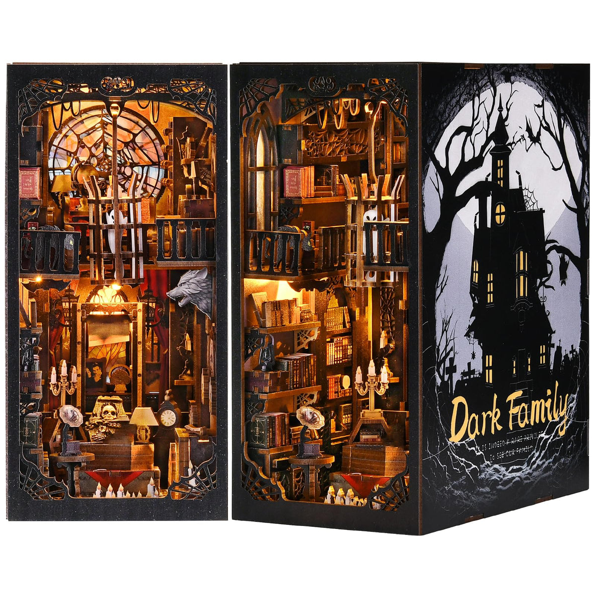 ETKVR Book Nook Kit Haunted Manor — immersive gothic decor for shelves.