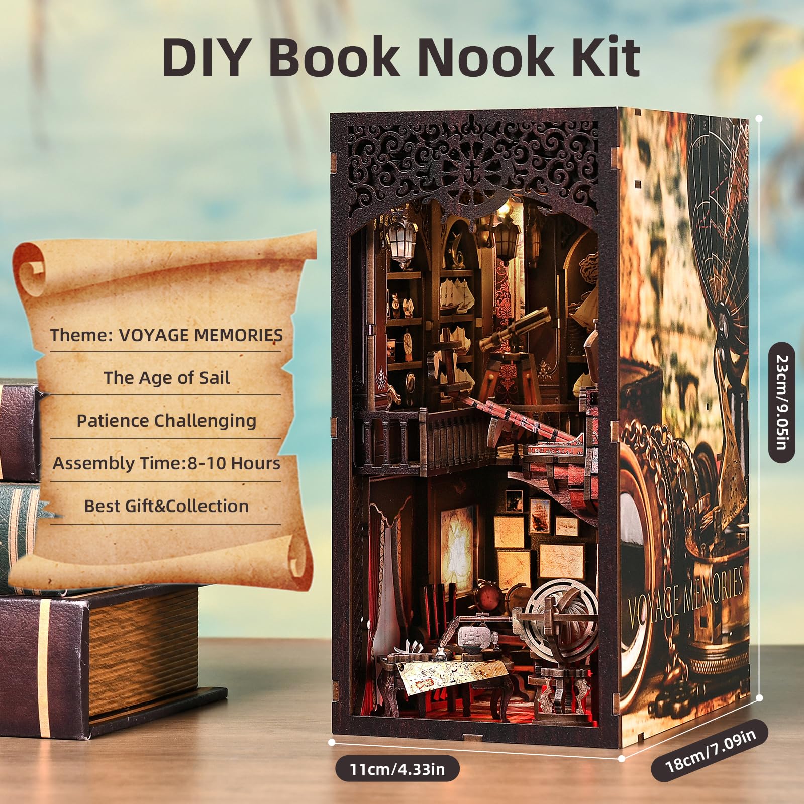 ETKVR Book Nook Kit interior scene invites imaginative shelf storytelling.