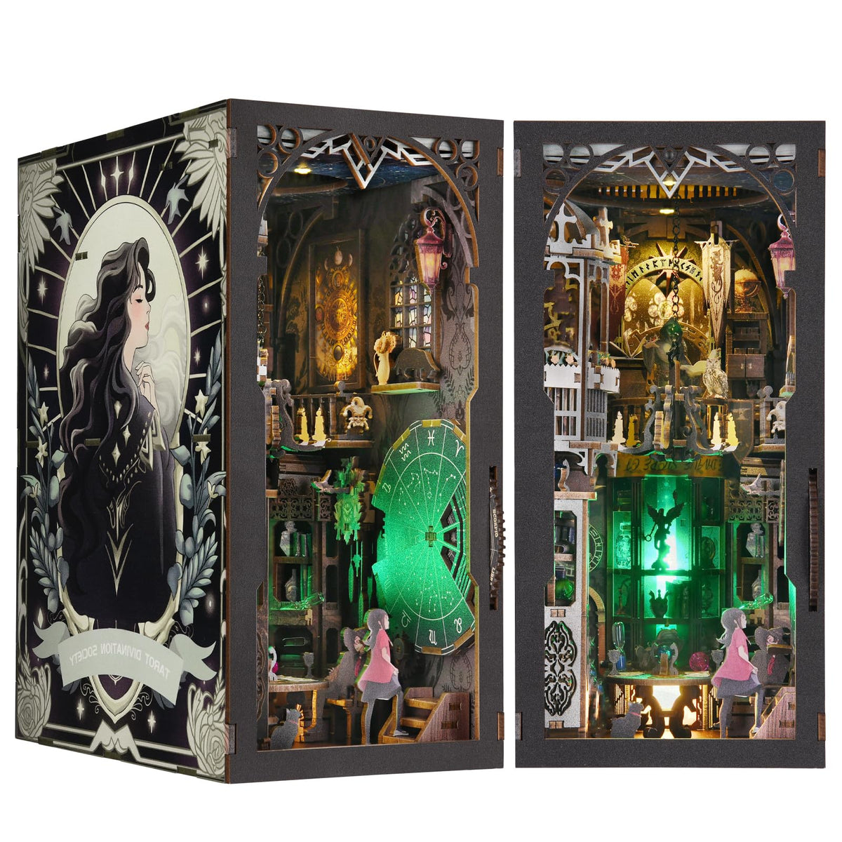 ETKVR Book Nook Kit with crystal ball for a cozy tarot-inspired display.
