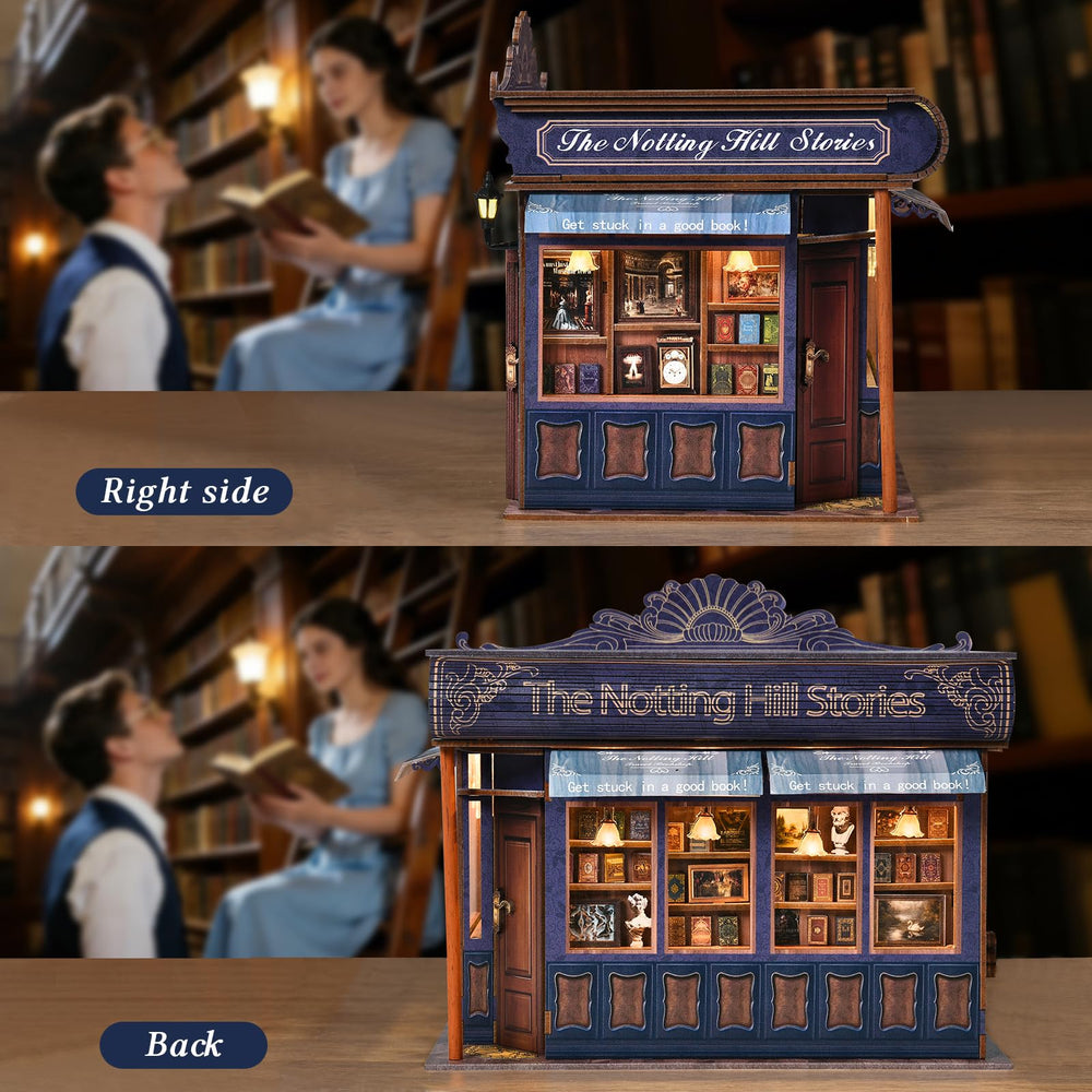 ETKVR Book Nook Kit three-sided display showcases interior with unobstructed viewing