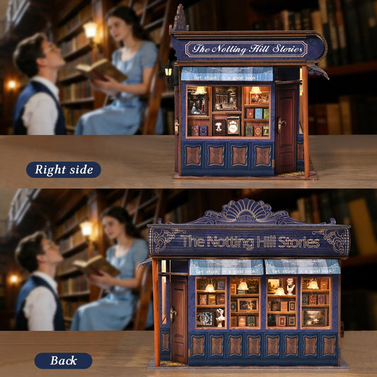 ETKVR Book Nook Kit three-sided display showcases interior with unobstructed viewing