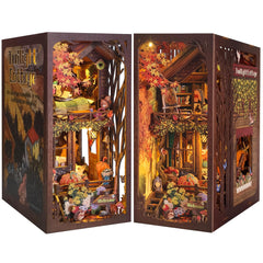 ETKVR Book Nook Kit twilight cottage scene for cozy bookshelf decor.