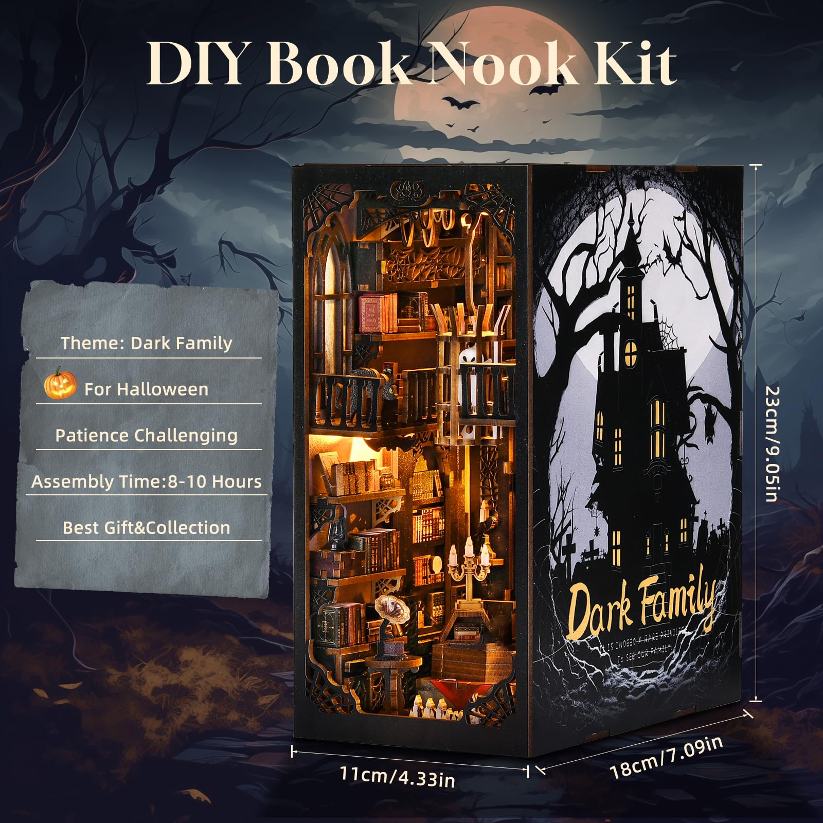 ETKVR Book Nook Kit Wolf Head Figure — adds dramatic character to your shelf.