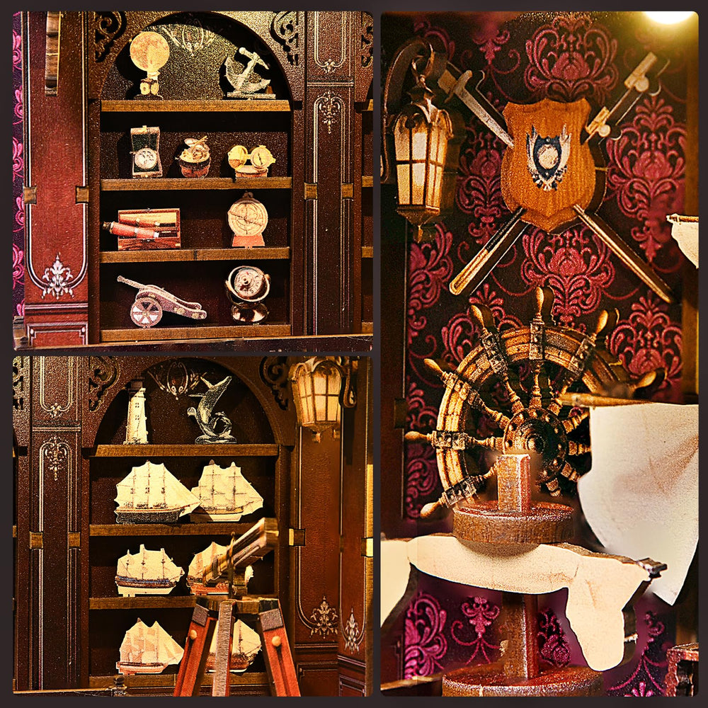 ETKVR Book Nook Kit wooden craftsmanship adds durable artisan charm.