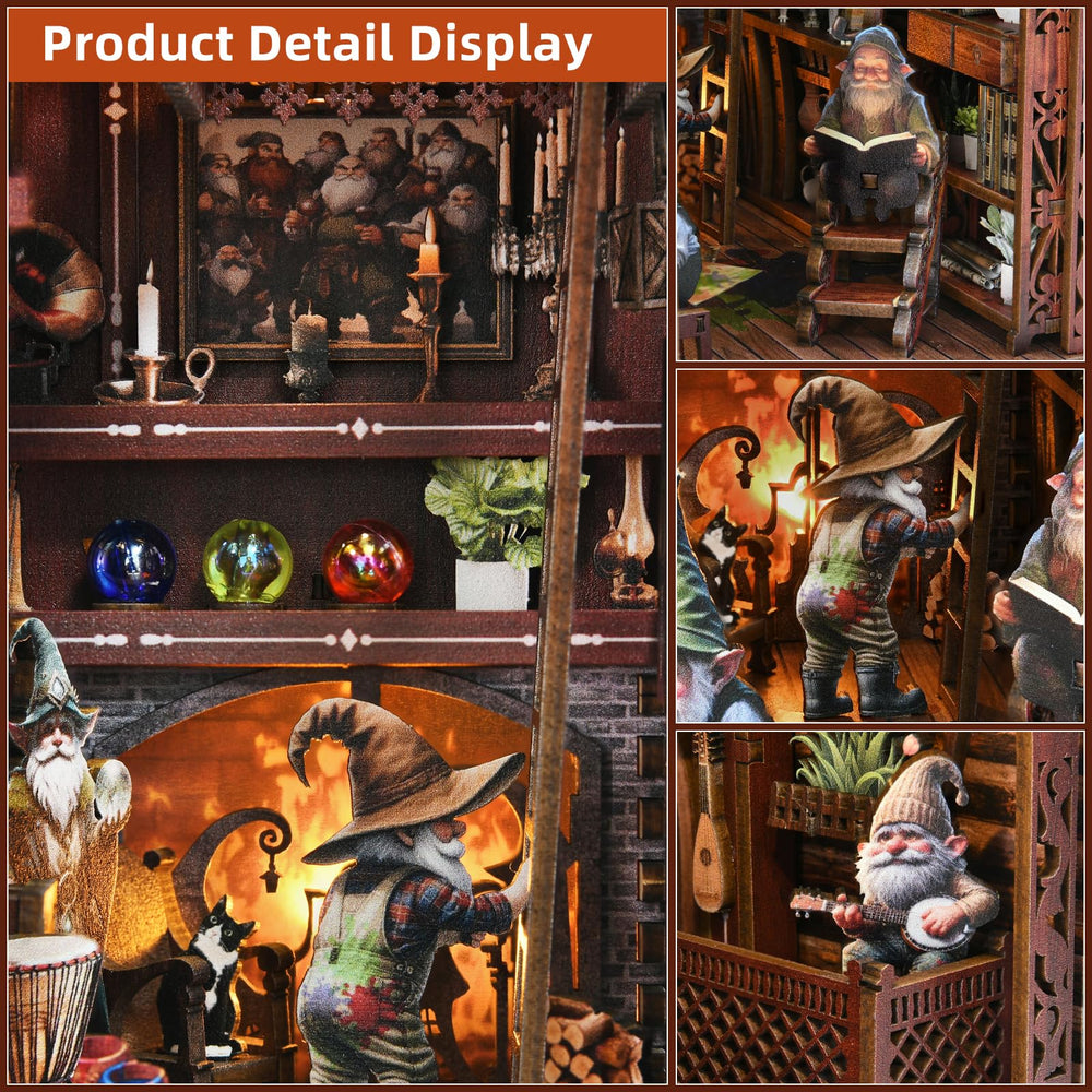 ETKVR wooden 3D puzzle bookend creates an engaging shelf centerpiece.