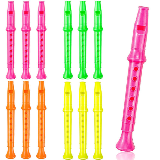 Etmact 12-pack recorders in bright colors for kids classroom use.