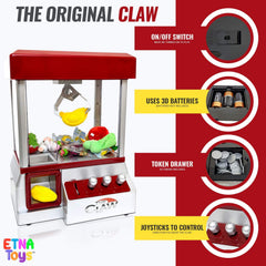 Etna claw machine side view shows slim profile for versatile placement in living spaces