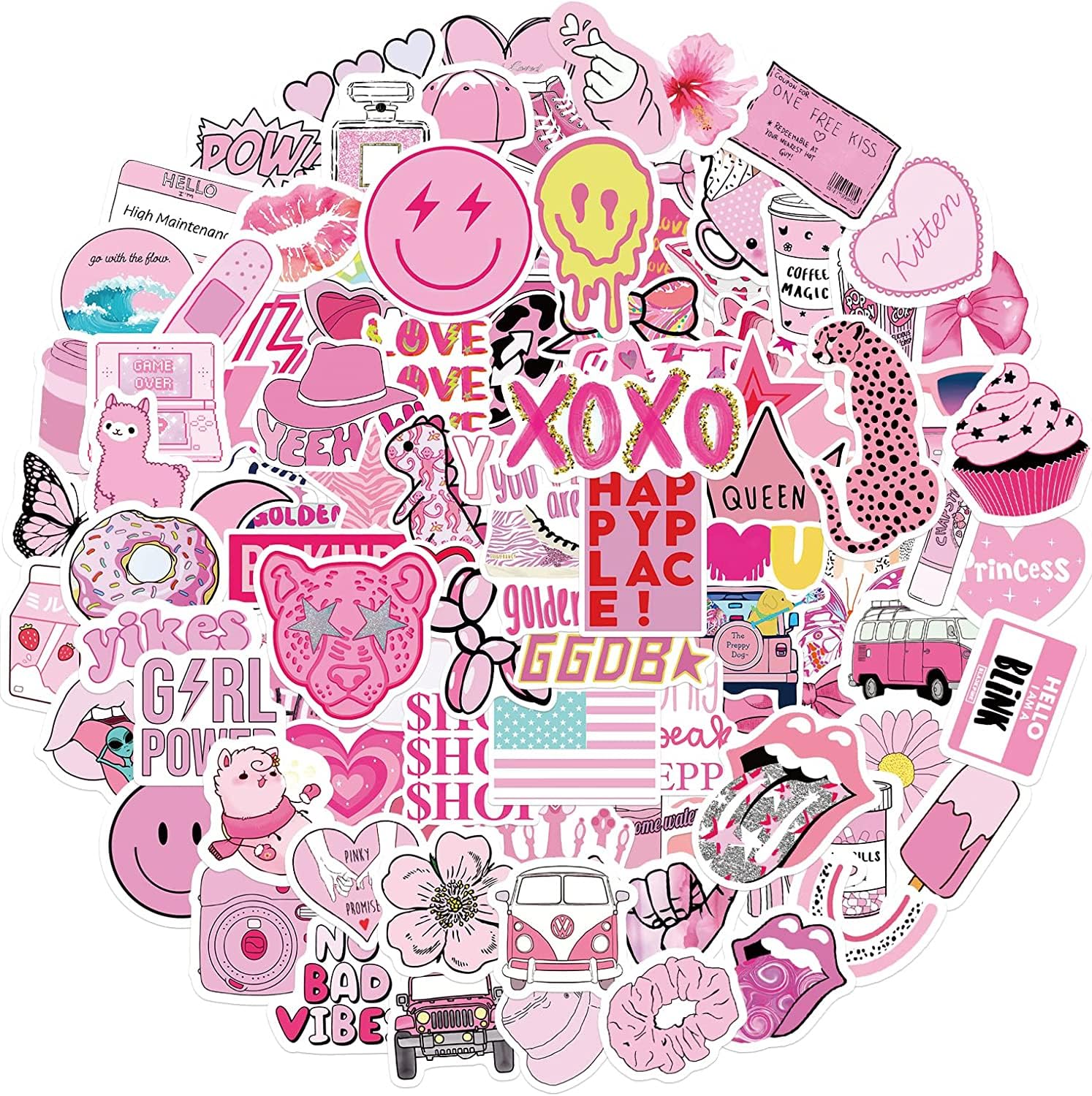 Etomiel Preppy stickers on laptop for cute customization.