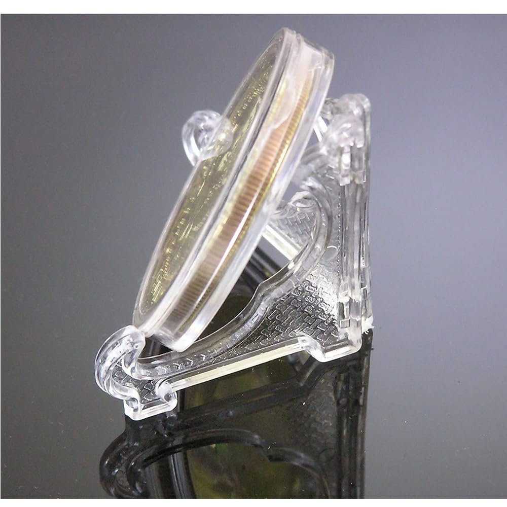 eTradewinds display stand accompanies the 45-47 coin for polished presentation.