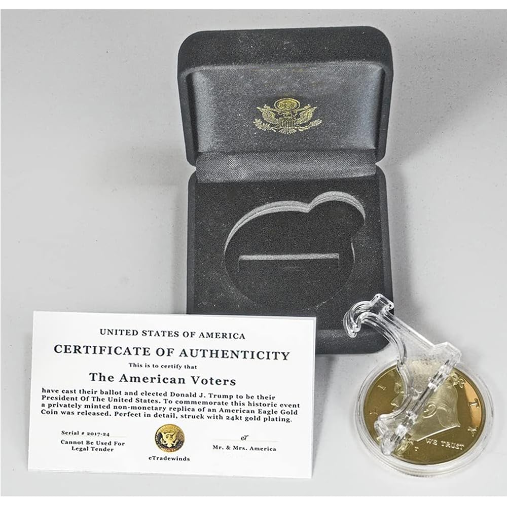 eTradewinds reversible certificate included with Trump 45-47 coin.