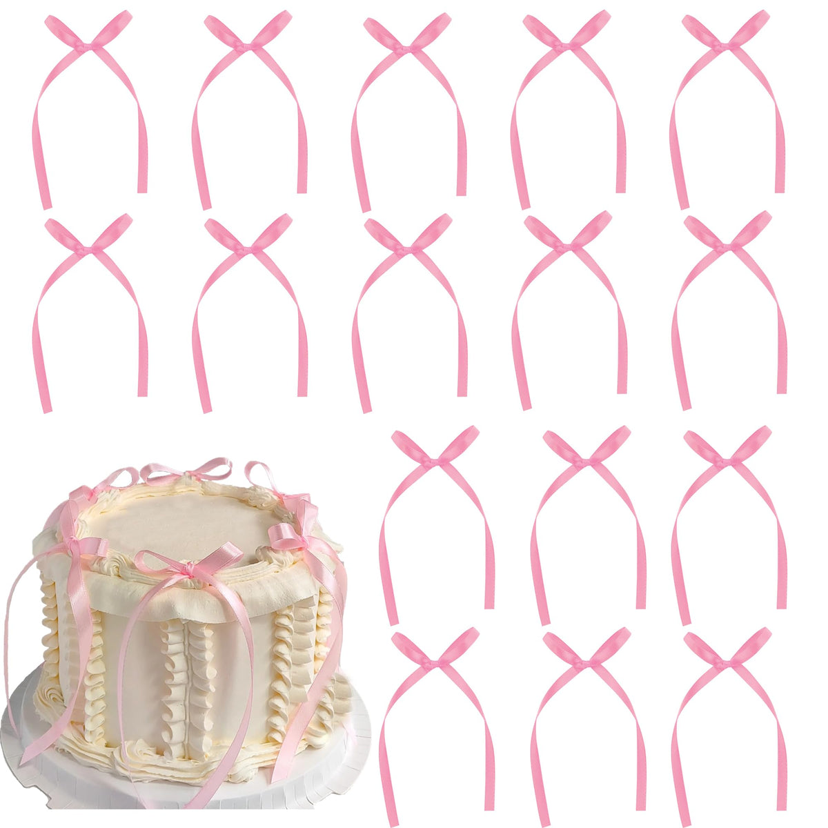Etwgbaby black bow cupcake toppers for decorating cupcakes and desserts at celebrations