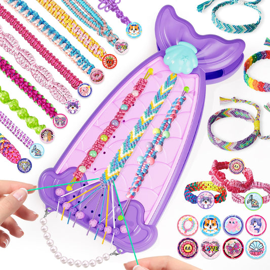 Euclidean Cube 2-in-1 bracelet kit with braider for kids ages 8-12, easy crafting fun.