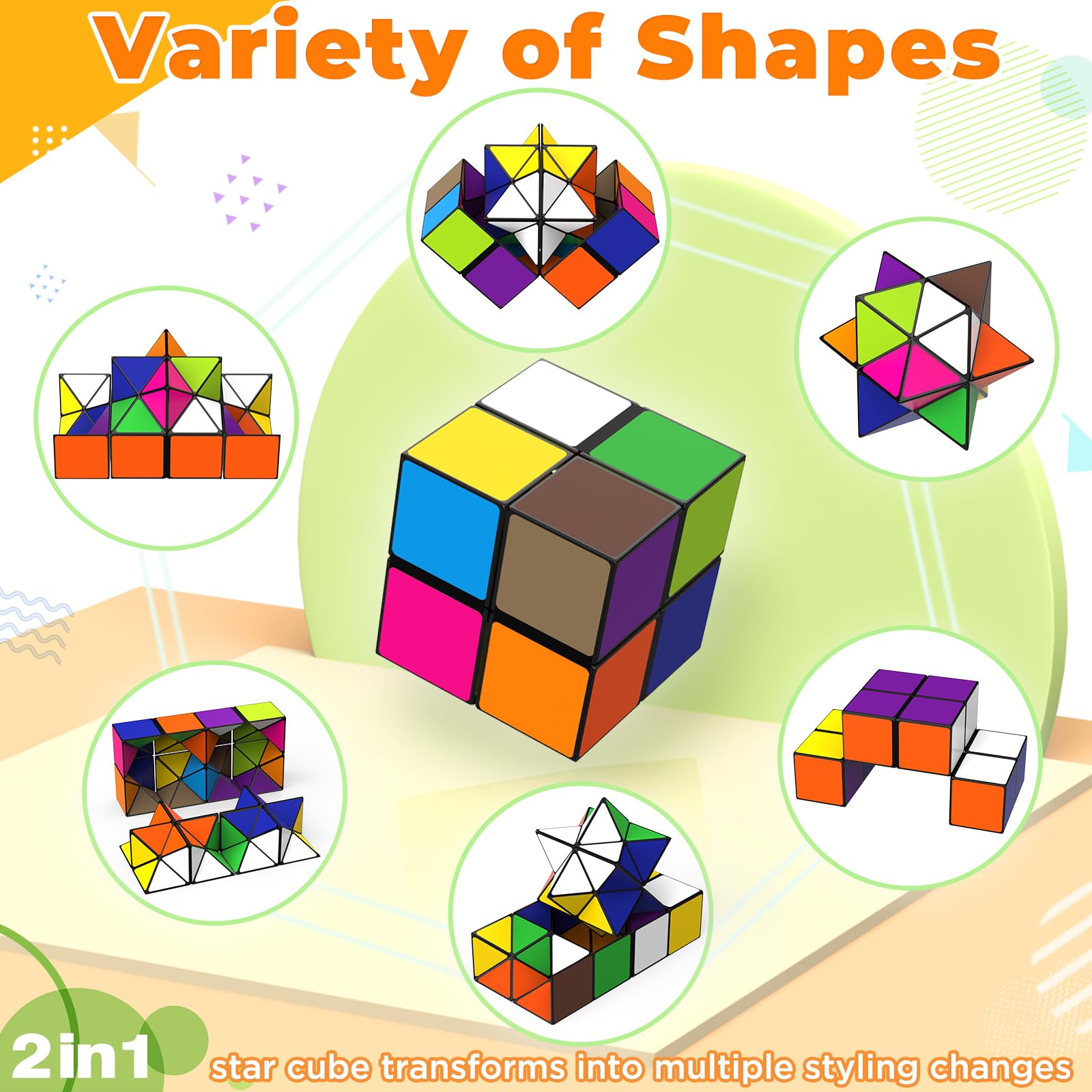 Euclidean Cube Star Cube folding action facilitates diverse shapes and dexterity.