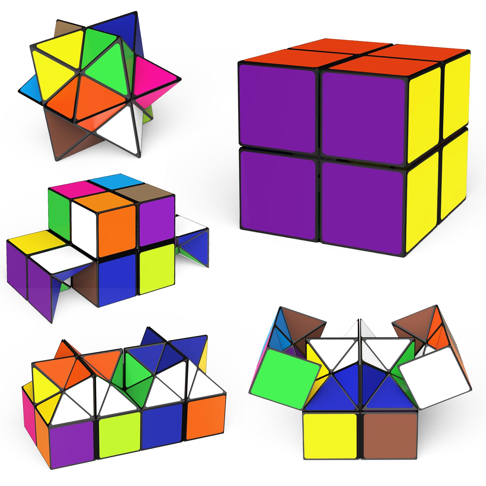 Euclidean Cube Star Cube magic puzzle assembled, smooth rotation for focus and problem solving.