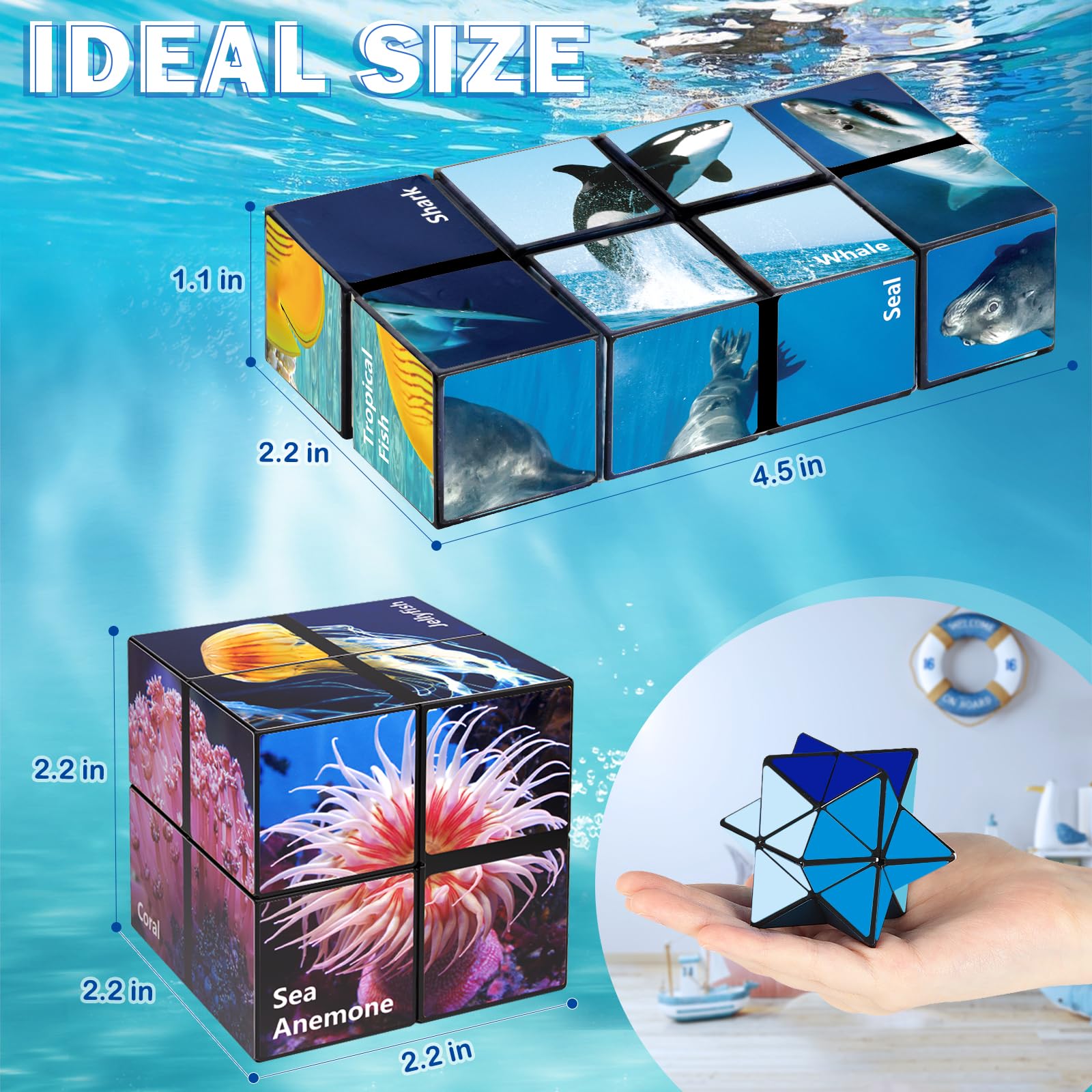Euclidean Cube Star Cube pocket-size in hand for travel