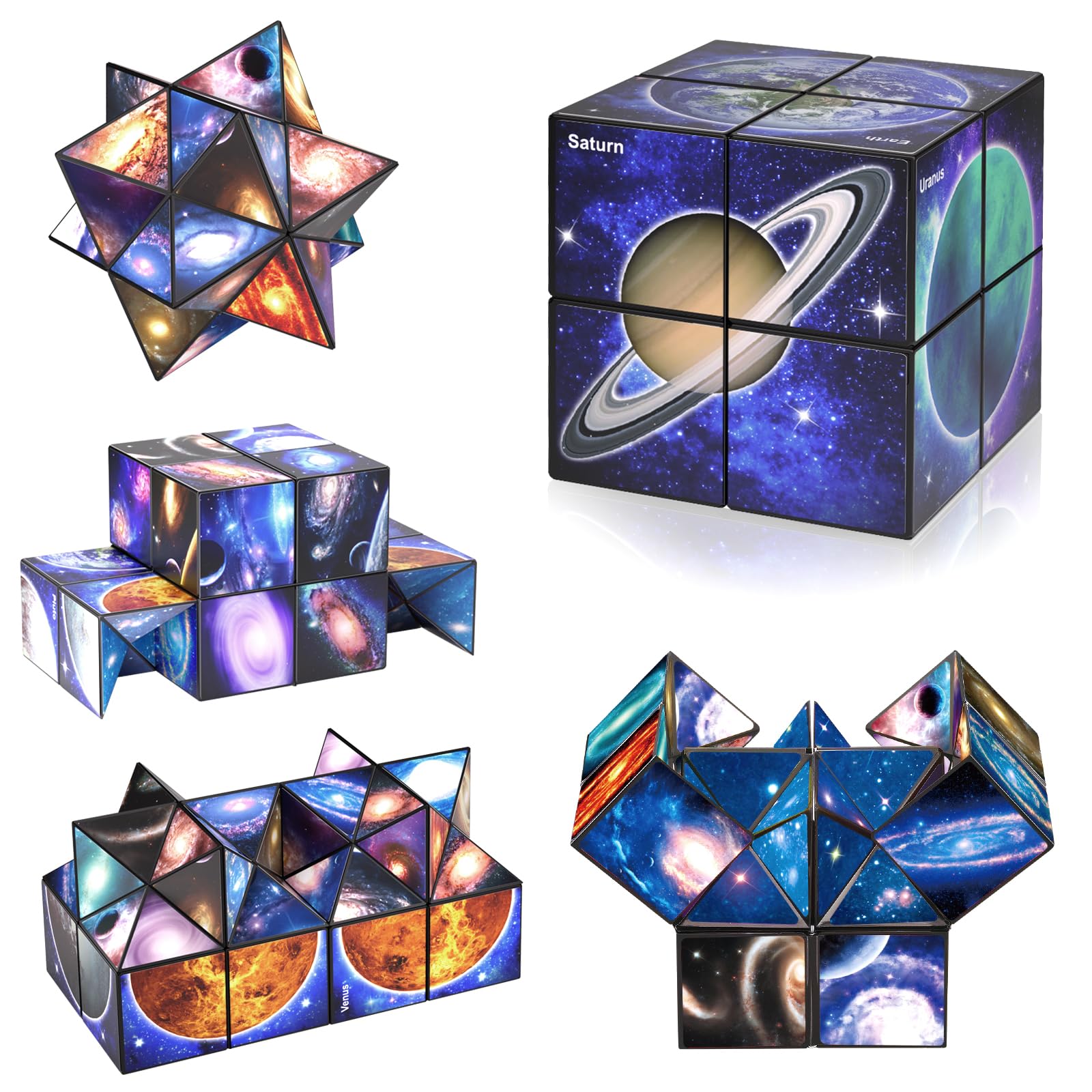 The Euclidean Cube Star Cube Set features galaxy stickers for imaginative play.