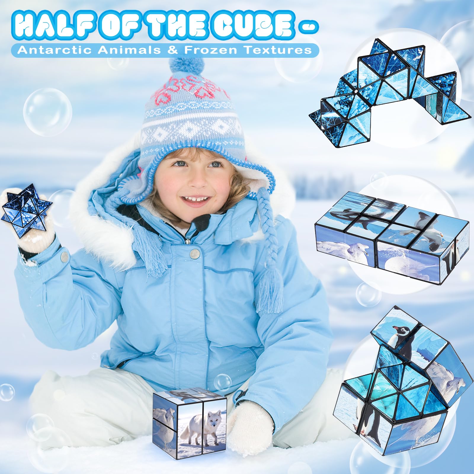 Euclidean Cube star ice textures side highlights icy surface patterns for imagination