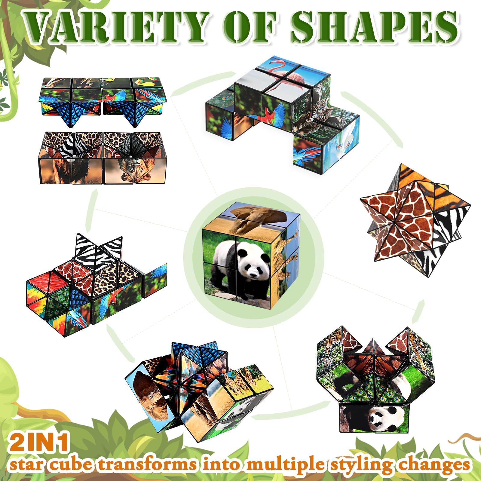 Euclidean Cube wild animals sides promote tactile learning during playtime.