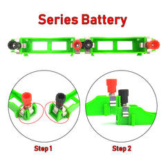 EUDAX SPST switches and cables for simple series and parallel setups.