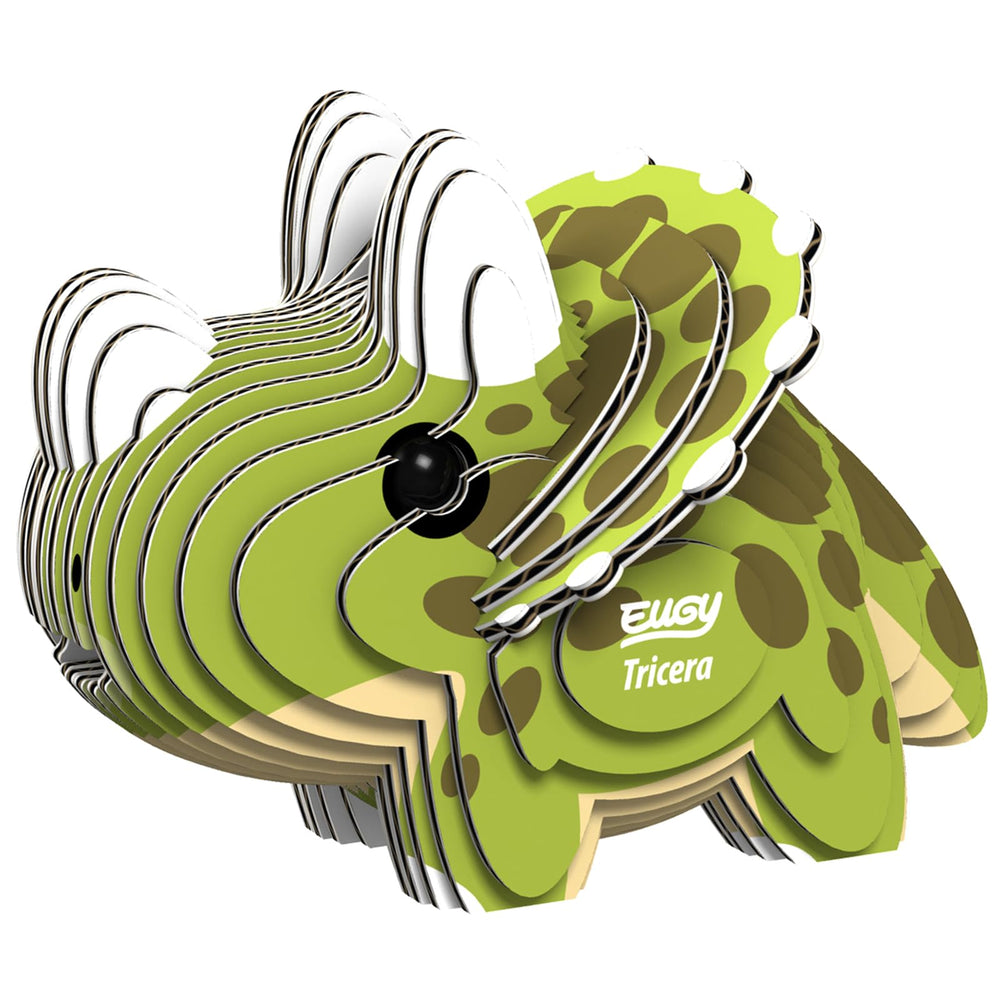EUGY Tricera eco-friendly dino puzzle ready for kids' imaginative play.
