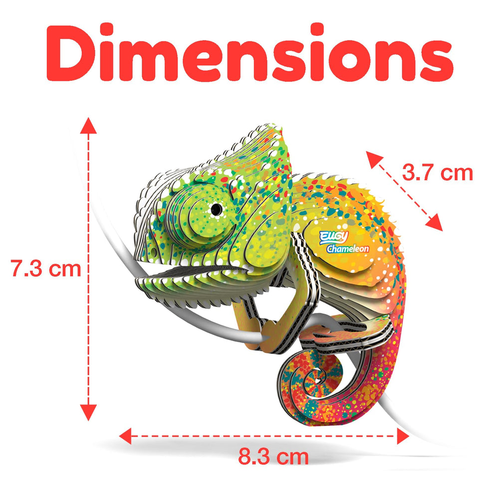 EUGY Chameleon assembled display after build, ideal for shelf or desk