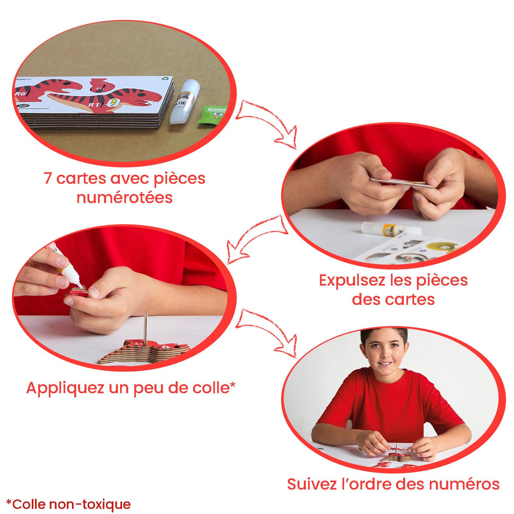 EUGY Chameleon biodegradable cardboard material emphasizes eco-friendly, sustainable play
