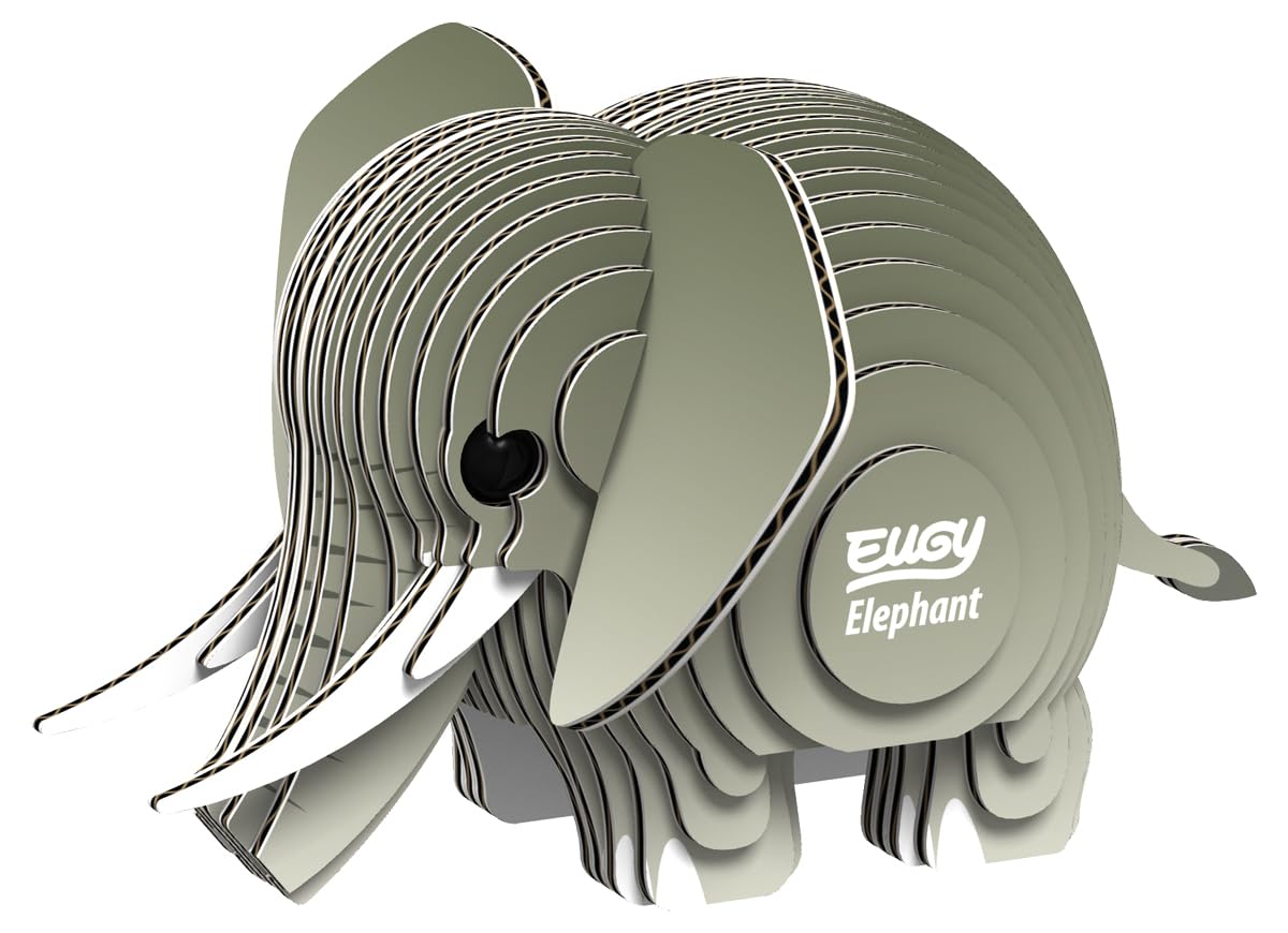 EUGY Elephant assembled puzzle, ideal educational decor and playful display